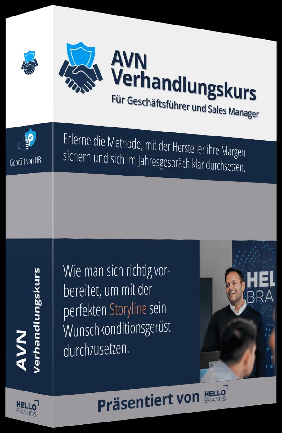 AVN negotiation course shown as a product box